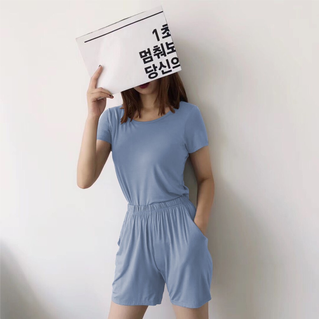 DB037 - ĐỒ BỘ MẶC NHÀ THUN COTTON DỄ THƯƠNG, LÀM ĐỒ ĐI CHƠI, ĐỒ ĐI NGỦ. THỜI TRANG MACMOT