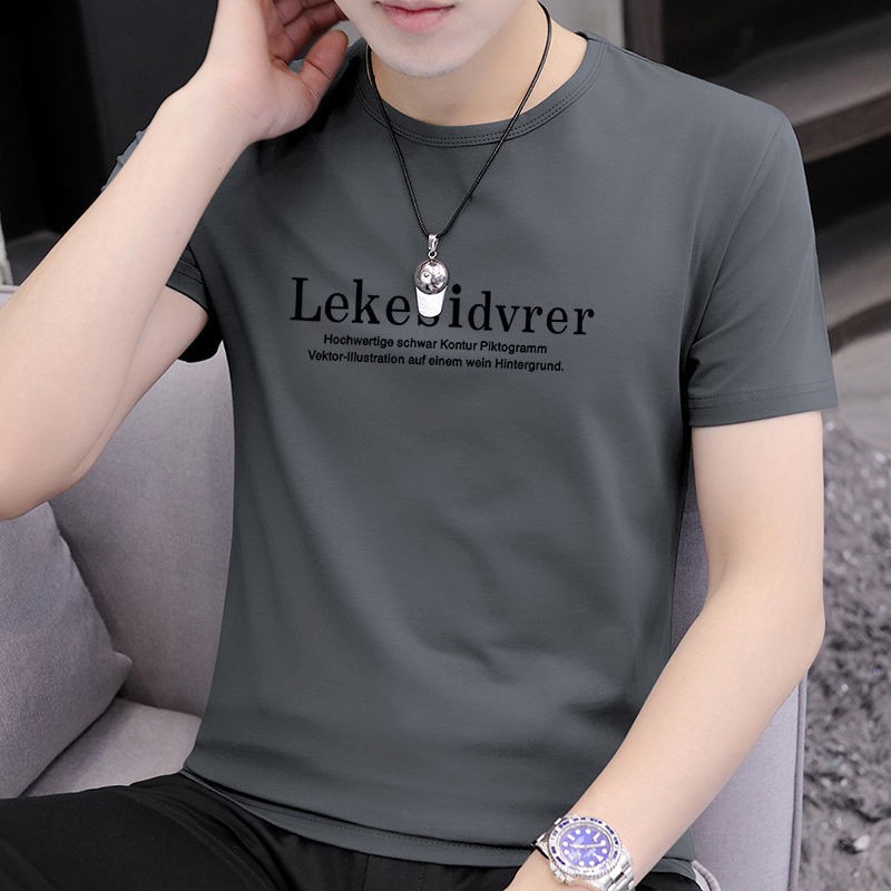 เสื้อยืด✾❁Áo thun nam ngắn tay cotton tinh khiết chất lượng cao Xu hướng thương hiệu mùa hè 2021 quần hàng đầu mới nửa