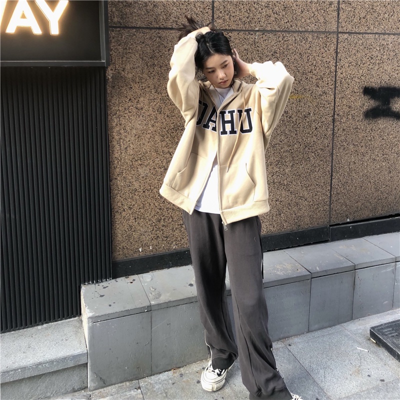 Áo Khoác cardigan Có Nón Dáng Rộng Dày Dặn Màu Xám Thời Trang Mùa Xuân Cho Nữ