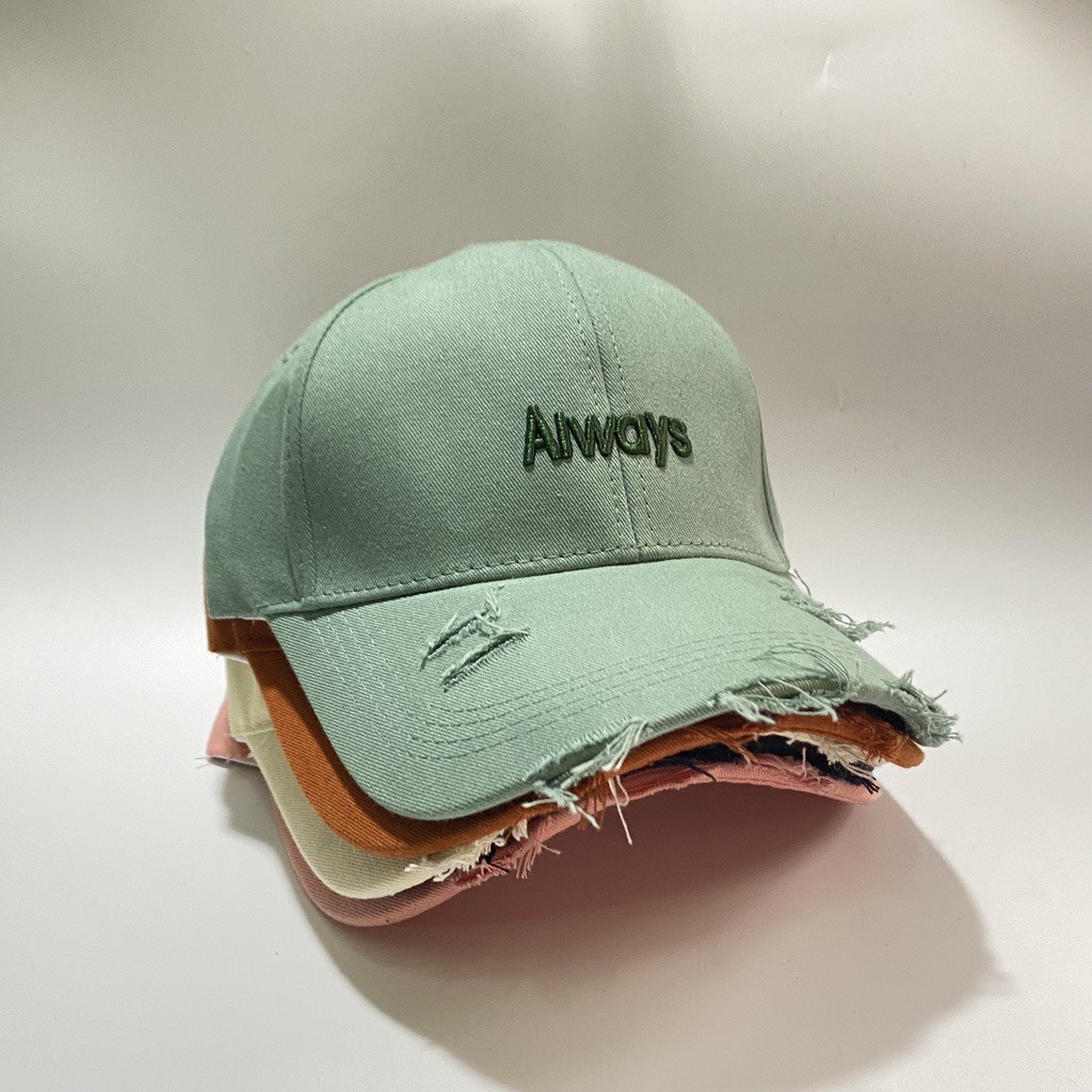 Mũ Lưỡi Trai Always, Nón Kết Thêu Chữ Always Rách Tua Rua Chất Kaki Phong Cách Hàn Quốc Form Unisex Nam Nữ 202