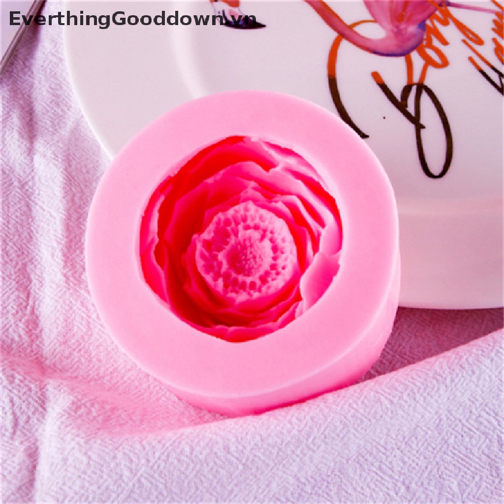 Khuôn Silicone Làm Bánh / Xà Phòng Hình Hoa Mẫu Đơn