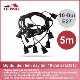 Dây đèn kín nước thả ngoài trời 10 đui KENNO [ Loại I]