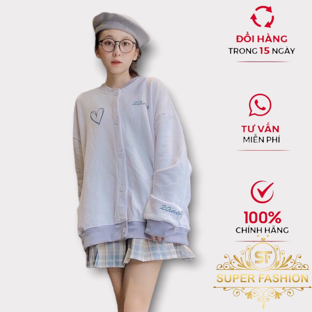 Áo Khoác Nữ Super Fashion Kiểu Dáng Cadigan Vải Nỉ Mền Mịn Mẫu Mới Hot Trend