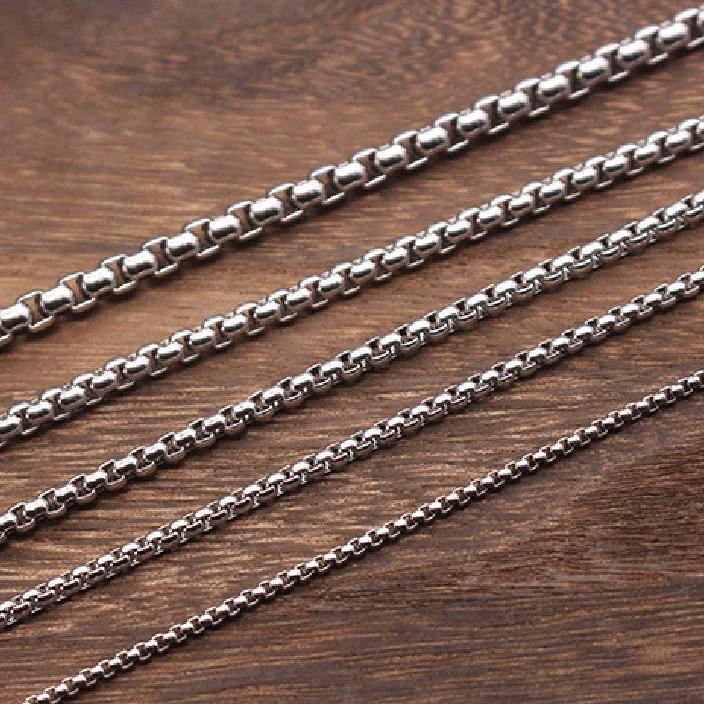 Dây Chuyền 3mm Bằng Thép Không Gỉ 45 / 50 / 55 / 60 / 65 / 70cm Dành Cho Nam Và Nữ