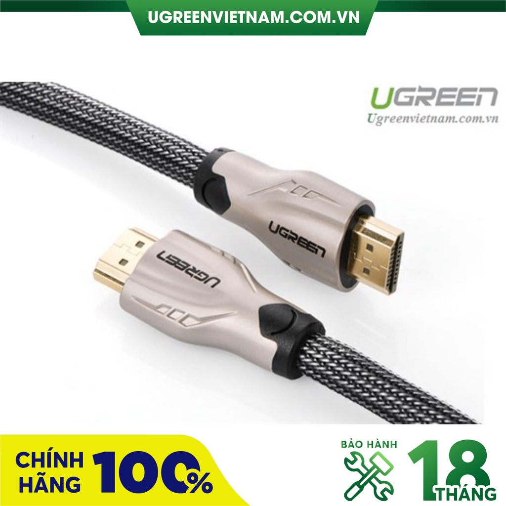 Cáp HDMI 15M bọc lưới chống nhiễu hỗ trợ 3D full HD 4Kx2K chính hãng Ugreen 11197 cao cấp
