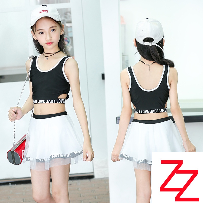 Bộ Đồ Bơi Hai Mảnh Phong Cách Công Chúa Dành Cho Bé Gái 10-12-15 Tuổi