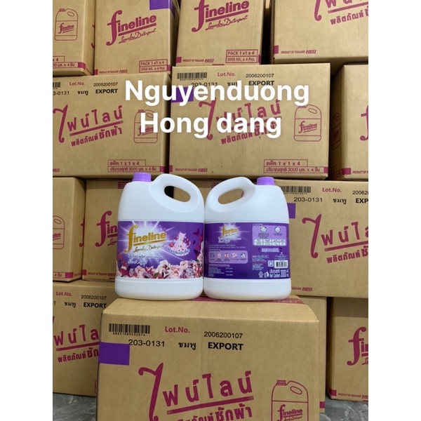 Nước giặt fine line màu Tím 2 1 mẫu mới 2021 can 3000ml