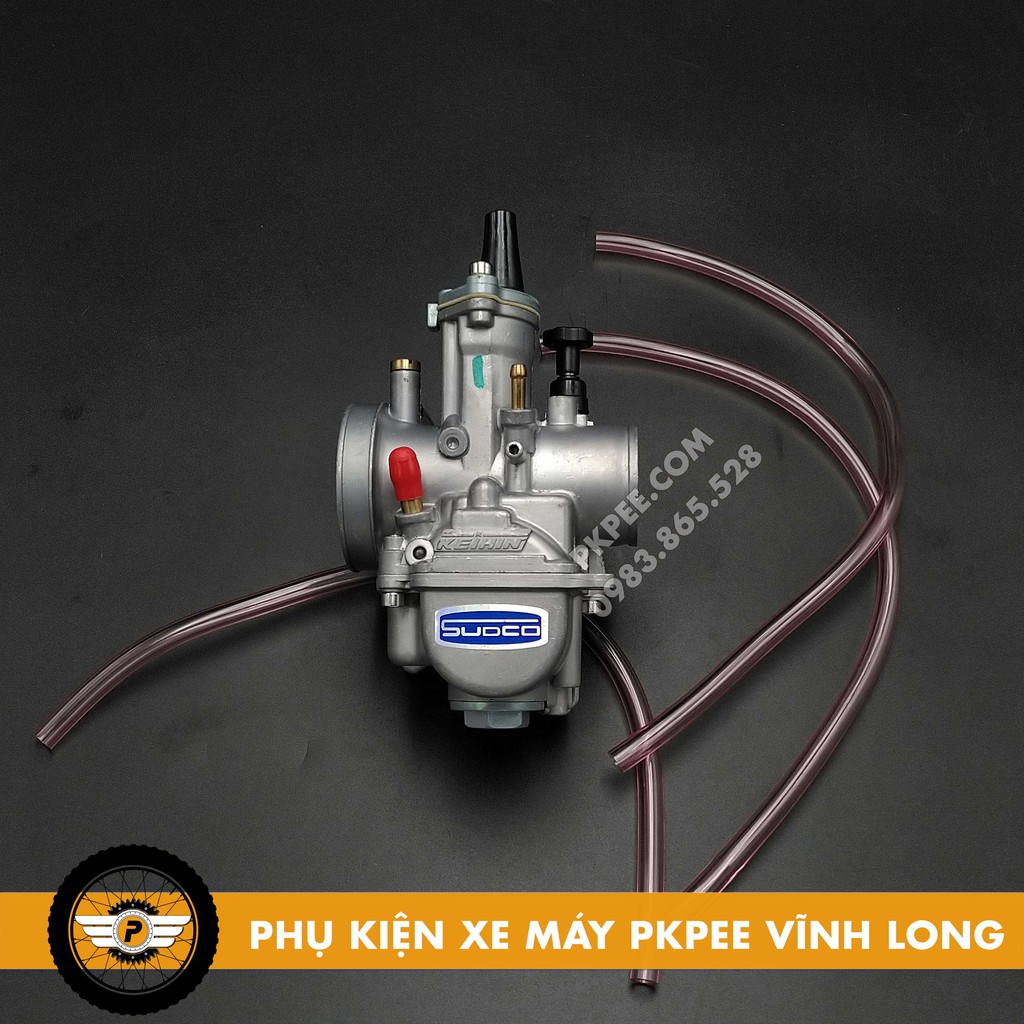 [Mã LIFEAU5SALE giảm 20k đơn 50k] Bình Xăng Con Ga Dẹp Mẫu PWK Keihin Có Power Jet Gắn Dream, Wave, Sirius, Exciter