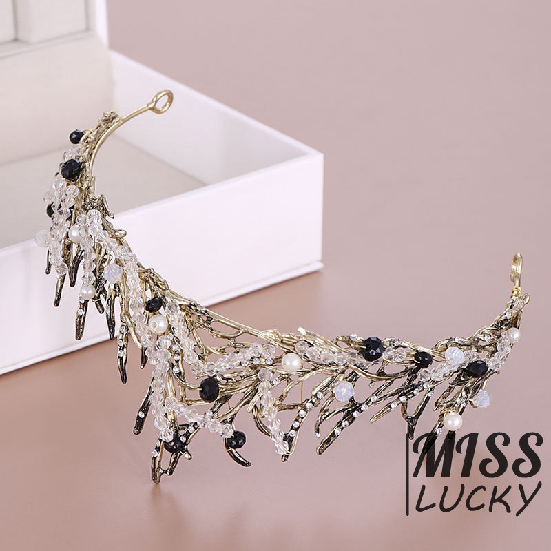 Vương miện kiểu dáng vintage thời trang sang trọng đa dụng cho cô dâu