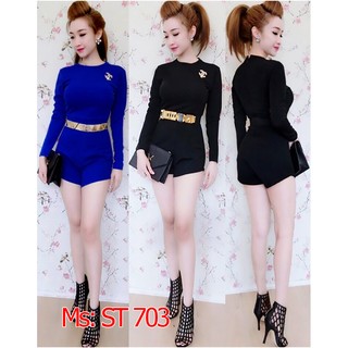 Jumpsuit đồ bay liền short tay dài đính tag kèm belt NLP