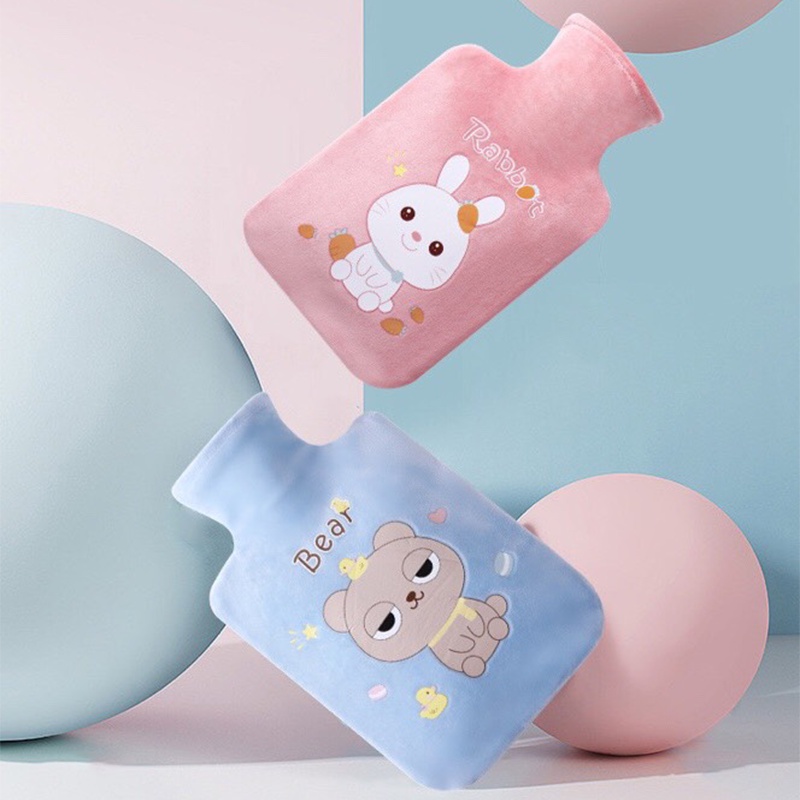 Túi chườm nóng lạnh, túi chườm bụng đa năng vải nhung cao cấp dễ sử dụng dung tích 500ml-1000ml