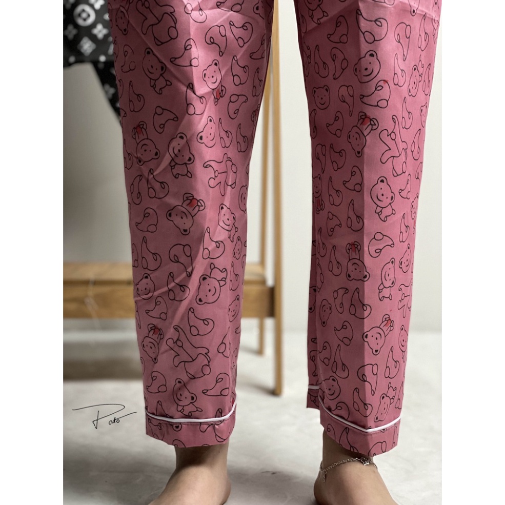 Bộ pijama kate form chuẩn, nhiều mẫu mã dễ thương áo dài quần dài chất kate loại 2 (ảnh thật shop chụp) | BigBuy360 - bigbuy360.vn