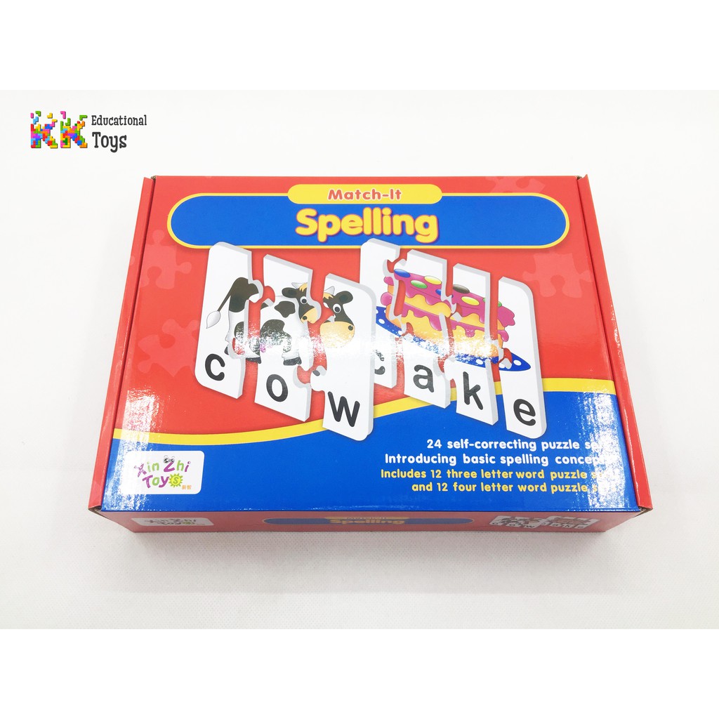 Đồ chơi giáo dục: Bộ thẻ ghép hình và từ tiếng Anh-Match it - Spelling game- KK store