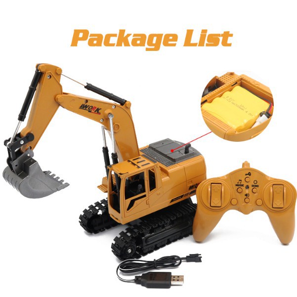 2.4G điều khiển từ xa máy xúc đồ chơi Mô phỏng RC xe tải RC Engineering xe đầu kéo Crawler Digger Car