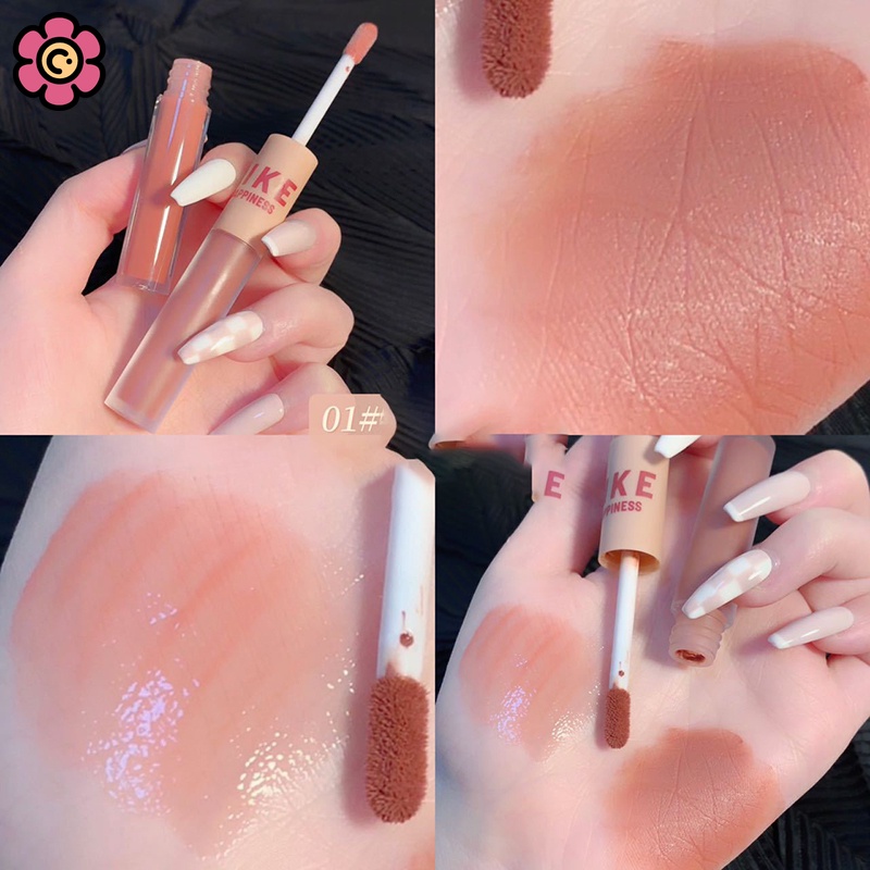 Son Môi Hai Đầu Lì Màu Đỏ Với Tông Màu Bóng Nước Sáng Bóng CRD