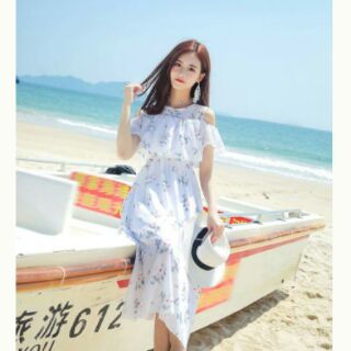 Đầm maxi váy maxi đi biển hoa nhí