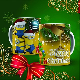 Cốc sứ cao cấp in hình  hoạt hình giáng sinh ngộ nghĩnh đáng yêu - Cốc quà tặng Noel