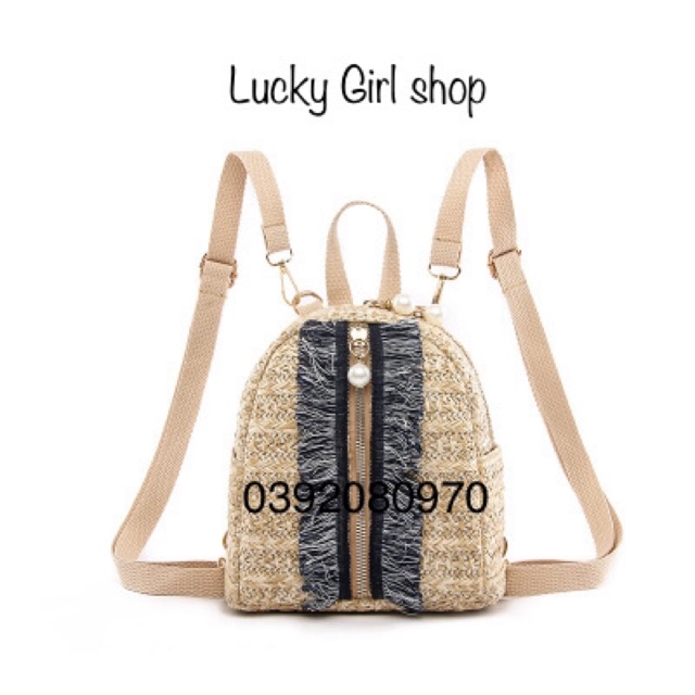 Ba lô cói tua mẫu Hàn Quốc mới 2020 - Lucky Girl shop