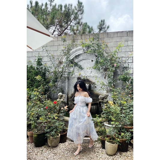 Váy maxi hoa xanh biển dài bồng bềnh xinh xĩu (order) | BigBuy360 - bigbuy360.vn