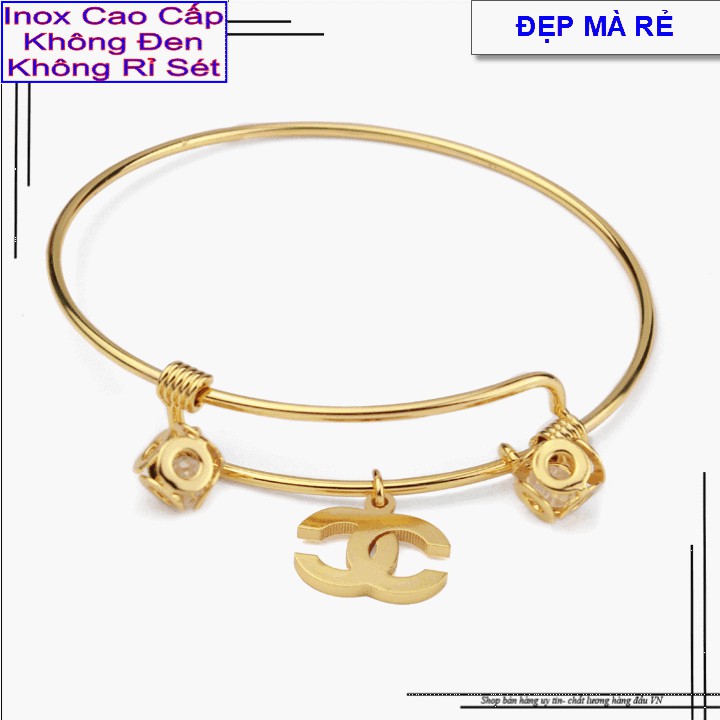 Kiềng đeo tay nữ kiểu chữ C - Tự điều chỉnh được theo cổ tay - Cam kết 1 đổi 1 nếu hoen, gỉ sét