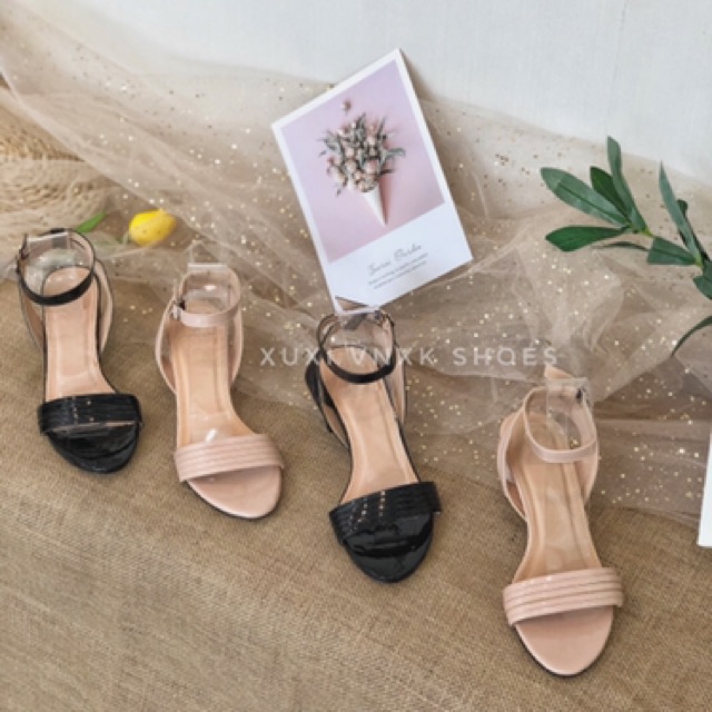 ( ảnh thật ) Giày Sandal cao gót công sở 5p zara quai ngang