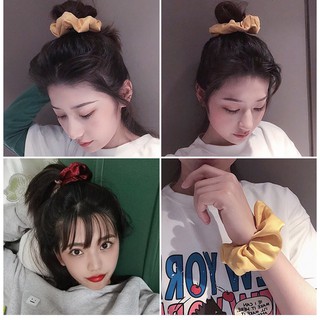 Cột tóc scrunchies Dây buộc tóc lụa phong cách Hàn Quốc