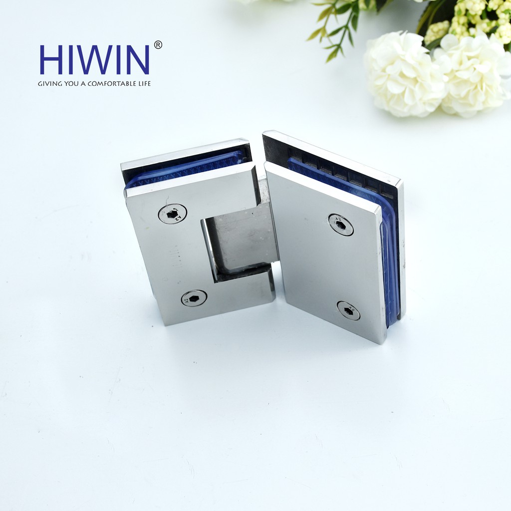 Bản lề cabin tắm 135 độ kính - kính cạnh thẳng mặt gương inox 304 HG-010 cân