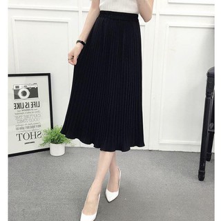 Chân váy xếp ly vải voan