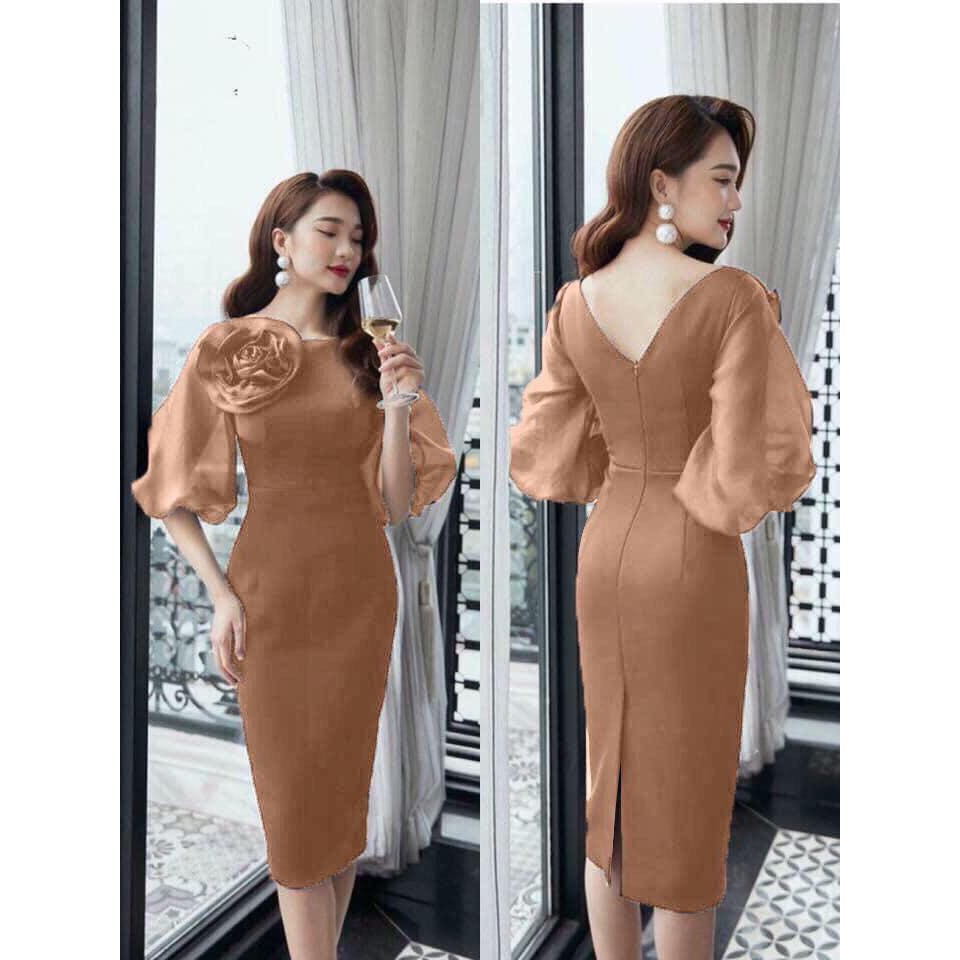 ĐẦM ÔM TAY VOAN KÈM BÔNG SANG TRỌNG | BigBuy360 - bigbuy360.vn