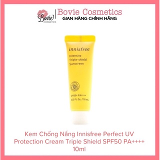 (Minisize 10ml) Kem chống nắng Innisfree Intensive Triple Shield Sunscreen SPF50+/PA++++ ( mẫu mới 2020)
