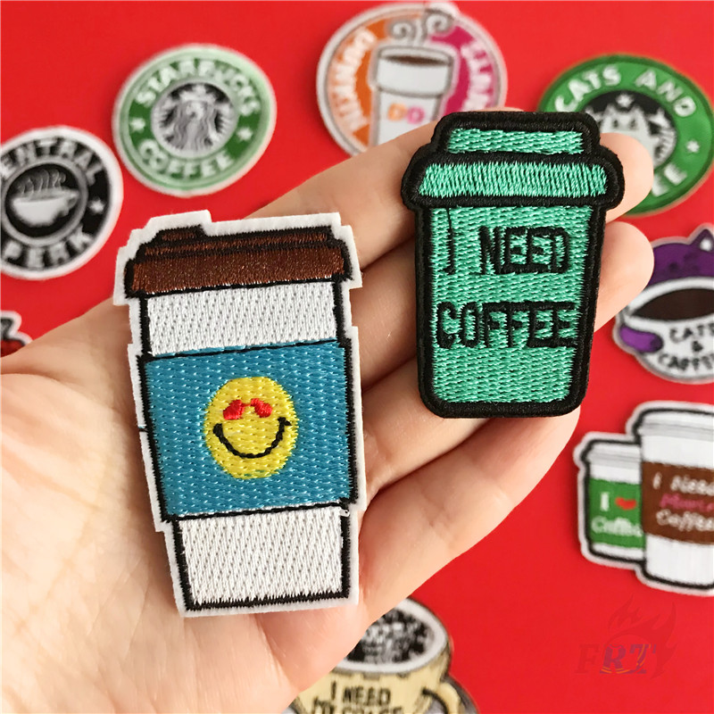 1 Miếng HÌnh Dán/Thêu Chữ Enjoy Your Coffee Time