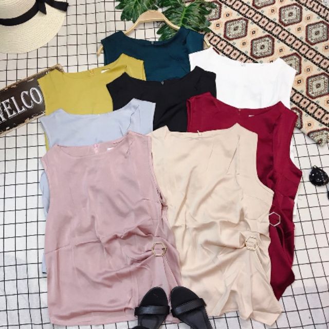 Áo lụa lệch tà siêu đẹp