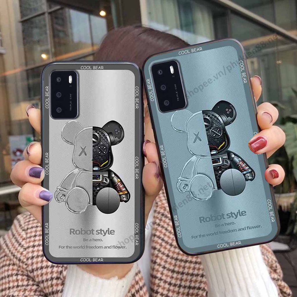 Ốp Oppo A16 bear, k@ws thương hiệu phong cách ốp lưng thời trang cao cấp