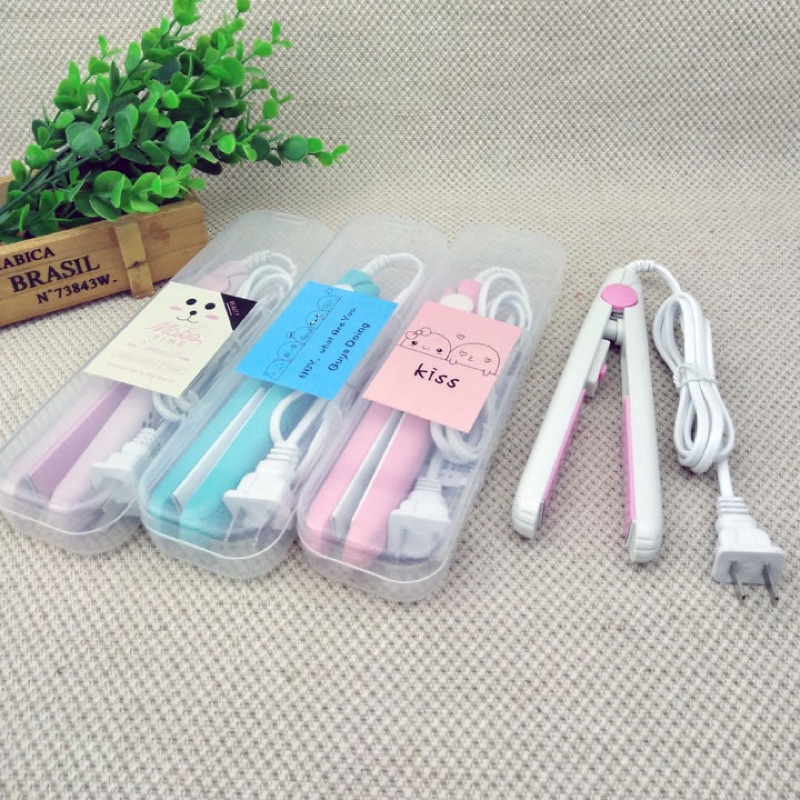 Máy duỗi ép mini tạo kiểu tóc kèm hộp nhựa tiện lợi