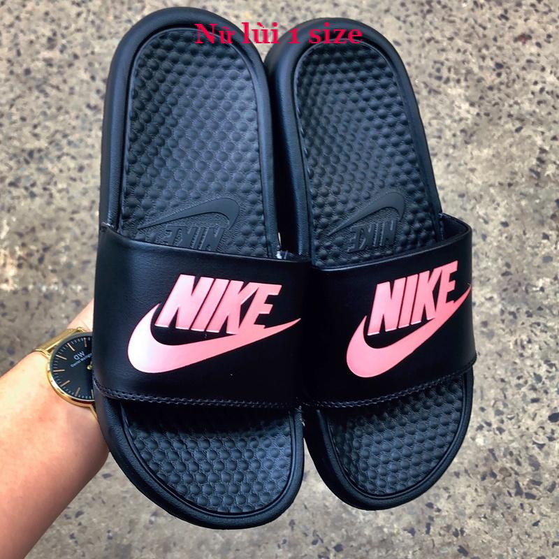 Dép unisex 𝐍𝐈𝐊𝐄 ❤️FREESHIP + Hộp❤️ dép quai ngang thể thao nam nữ mk in 𝐍𝐈𝐊𝐄-𝐁𝐚𝐧𝐚𝐬𝐬𝐢,đen-logo-hồng