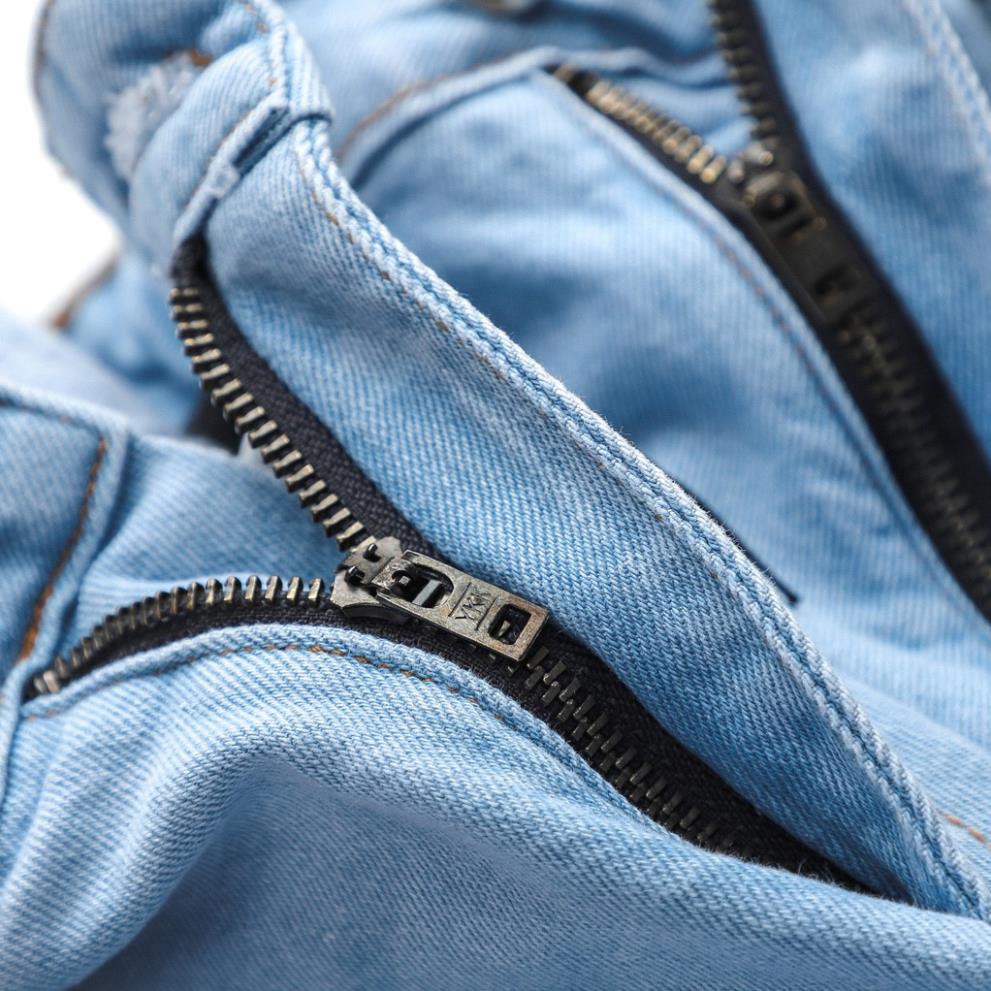 Quần jeans nam rách ZR slim fit xanh wash 20911 Foxxmen ་