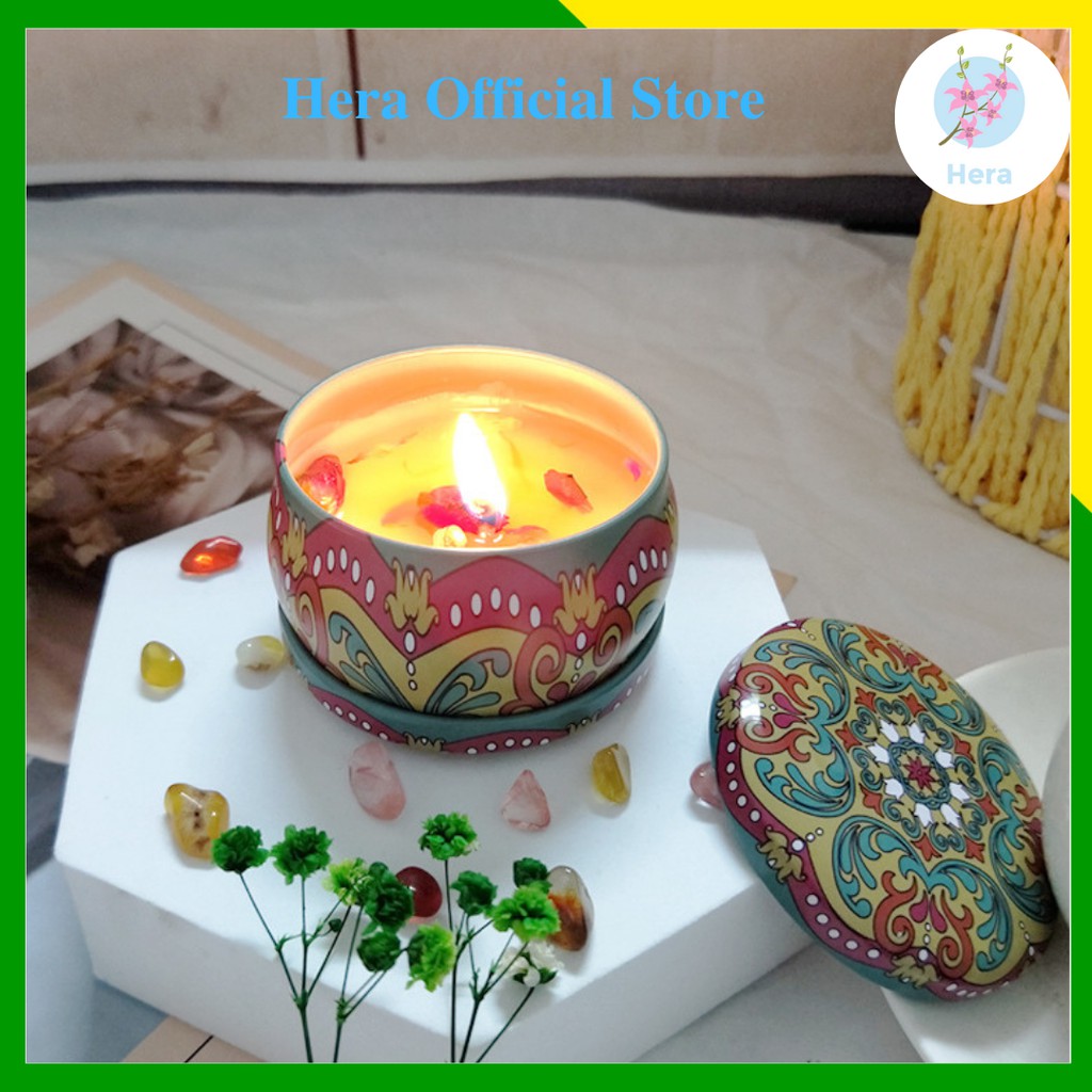 Nến Thơm Candle Cup Set Nến Thơm Phòng Rẻ Tinh Dầu Thiên Nhiên Thư Giãn Khử Mùi 85g NEN07 NEN08