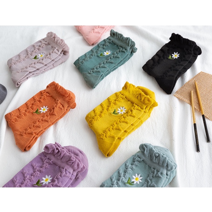 Tất nữ cao cổ bèo nhiều màu chất cotton mềm nhẹ thoáng thấm mồ hôi