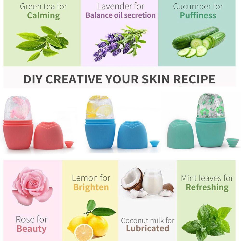 MAURICE Ice Face Roller Reusable Freezable Facial Icing Tool Skin Care Tool Lifting Contour Cooling Face Contour Globes Women Gifts Silicone Ice Cube Mold