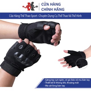 Găng tay phượt cụt ngón có gù bảo vệ mu bàn tay, chất liệu vải phối da có lỗ thoát khi thoáng mát