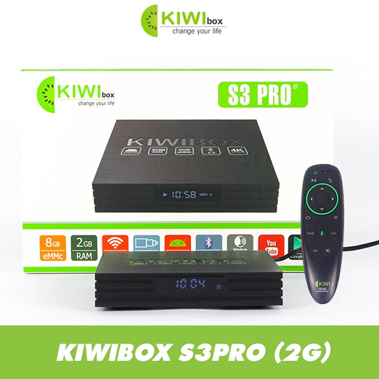 Kiwibox S3 Pro phiên bản 2021, TV box Ram 2G, hỗ trợ cổng quang, bluetooth, hàng chính hãng, bảo hành 12 tháng