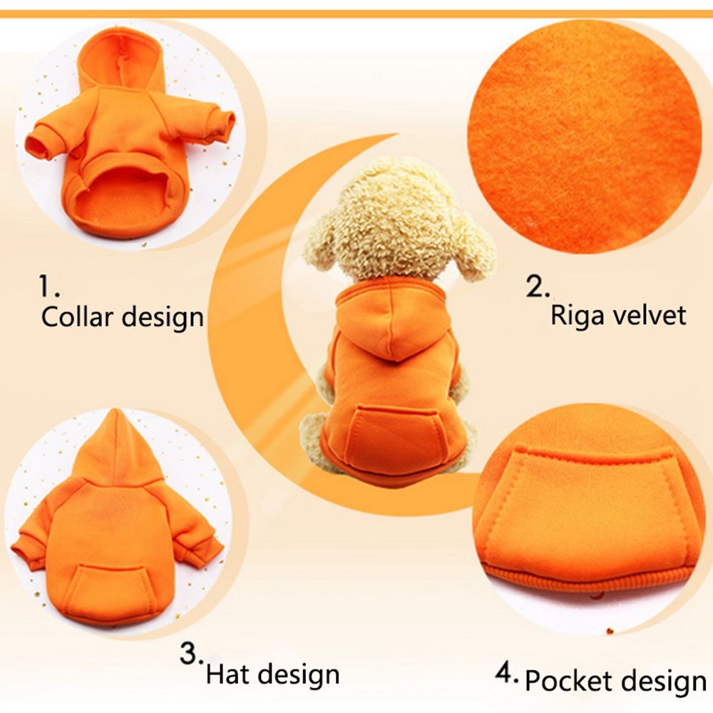 AARON1 Áo hoodie cotton màu trơn có túi giữ ấm mùa thu đông dành cho chó mèo chó mèo nhỏ