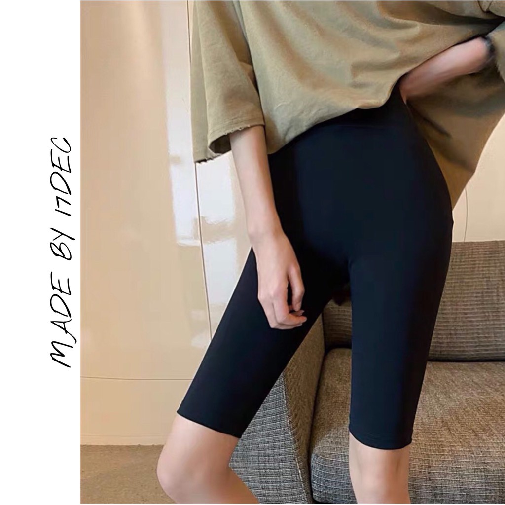 Quần legging ngố cuộn 17DEC, quần ngố lửng vải thun dáng ôm cao cấp