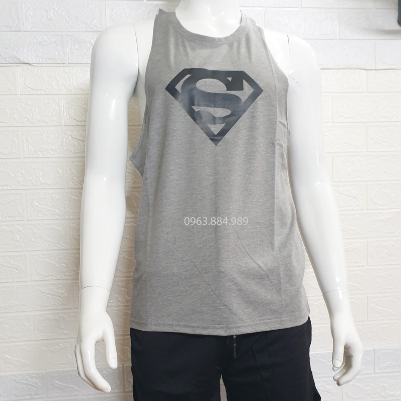 Áo ba lỗ A.102 chất đẹp, mỏng, thoáng mát in hình superman cho anh em tập gym, chơi thể thao- Ảnh, video shop làm