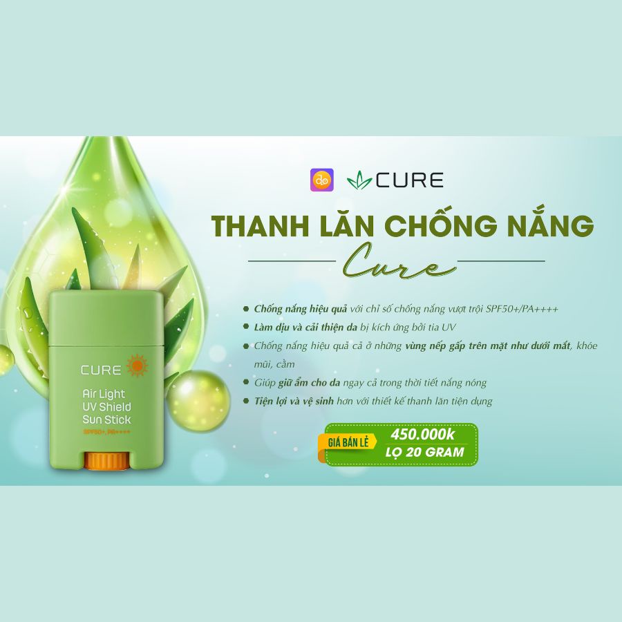 Mua Thanh Lăn Chống Nắng Tinh Chất Lô Hội Cure Air Light UV Shield Sun  Stick Dành Cho Da Khô SPF50 + PA ++++ 20G giá rẻ nhất | TecKi.Vn