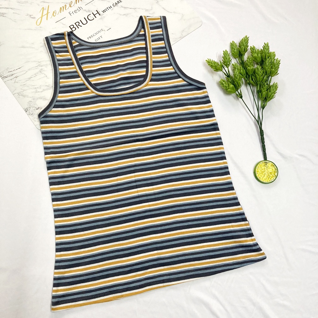 Áo sát nách thun Borip sọc SIZE ĐẠI 52kg đến 58kg - cho nữ - tuổi Teen - DÁNG ÔM - DAISATNACH