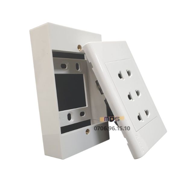 Đế nổi ổ cắm Sino Vanlock chất liệu nhựa cao cấp chống cháy Mos Shop