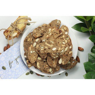 Bánh biscotti ăn kiêng nguyên cám 100%, 1 túi mix 3 vị matcha, socola, nguyên vị | BigBuy360 - bigbuy360.vn