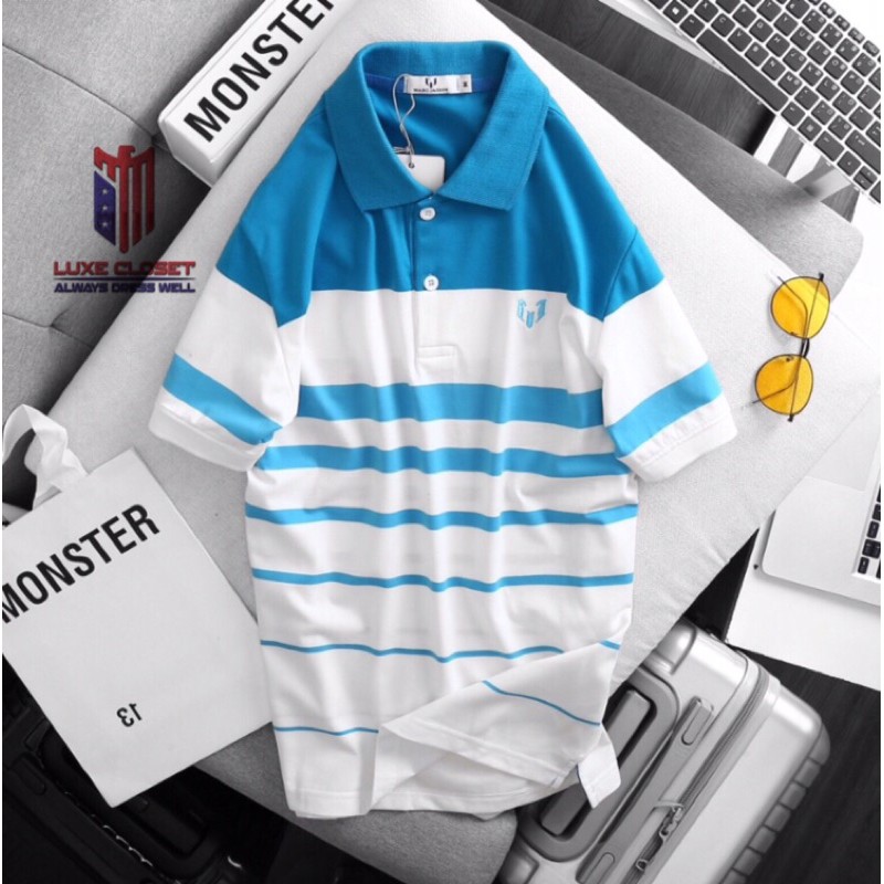 Áo thun nam Havis phối sọc Marc logo thêu cao cấp cực đẹp ASTD098