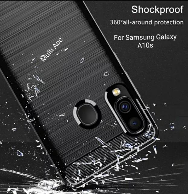 Ốp Lưng Sợi Carbon Cho Samsung Galaxy A10s / Case Ipaky / Silicon / Back